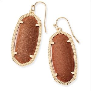 Elle Gold Drop Earrings In Goldstone